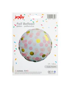 Globo Puntos Rosado Dorado