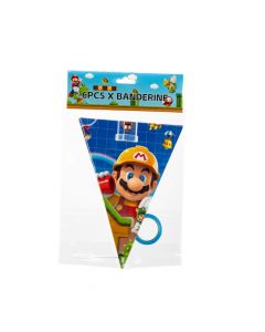 Banderín Mario Bros Cartón