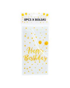 Bolsa Papel Estampado Happy Birthday 8und