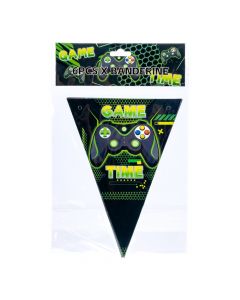 Banderín Papel Estampado Game Time 6 Und