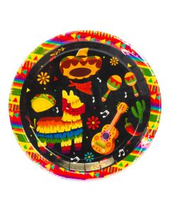 Plato Estampado Mexicano 7pulg Multicolor