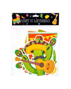 Letrero Celebración Y Fiesta Mexicana