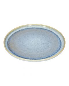Plato Cerámica Estampado Celeste+gris