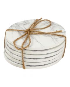 Set 6 Posavasos Madera Blanco