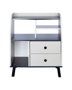 Mesa Noche Con Gavetas Gris