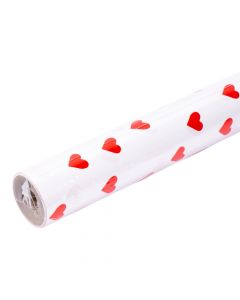 Papel Corazones Blanco Rojo
