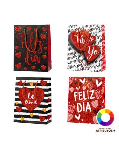 Bolsa Papel Pequeña Corazones Escarcha