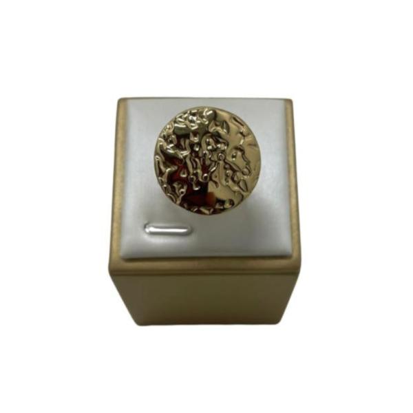 Anillo De Acero Diseño Dorado