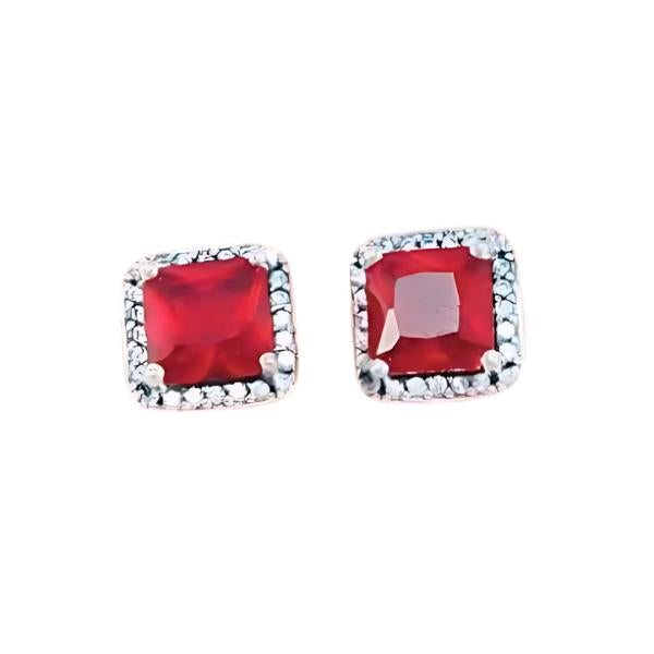 Aretes Circon Rojo