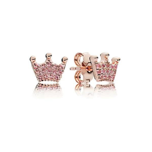 Aretes Corona Rosa