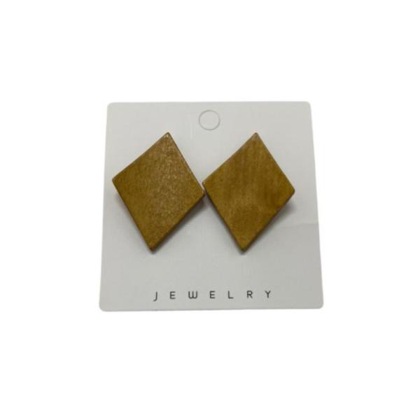 Aretes De Madera Rombo