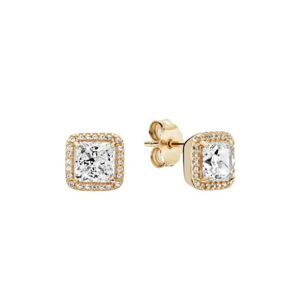 Aretes Halo Dorado