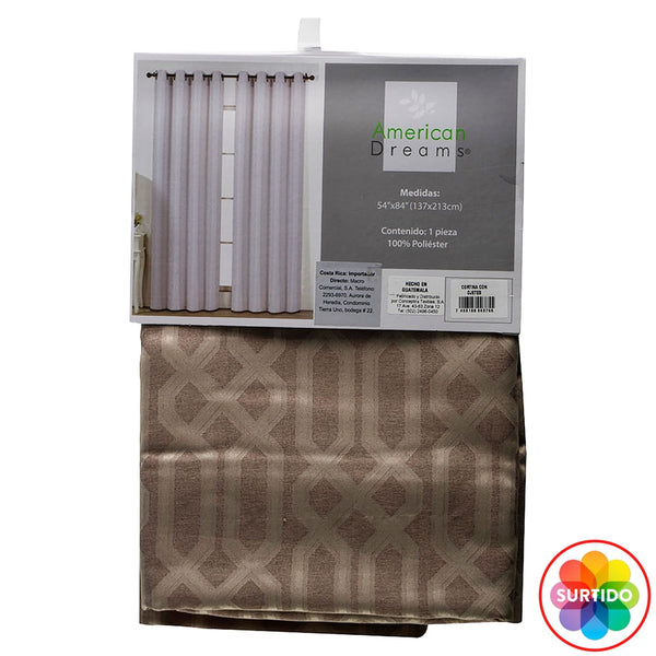 Cortina American Dreams De Sala Con Ojetes Lisa 137x213cm - Unidad