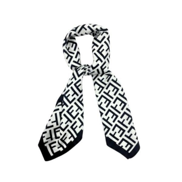 BANDANA 90x90 CON ESTAMPADO MARCA FENDI BLANCO