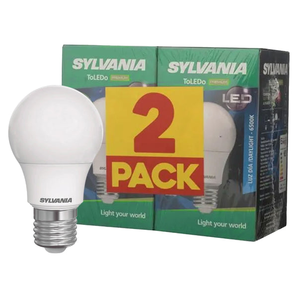 Bombillo Led Sylvania, 9W Luz Blanca Rosca E27 -2 Uds