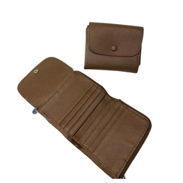 Billetera De Cuero Para Dama 1021 Gris