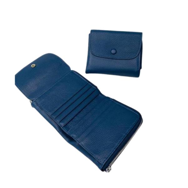 Billetera De Cuero Para Dama 1021 Azul