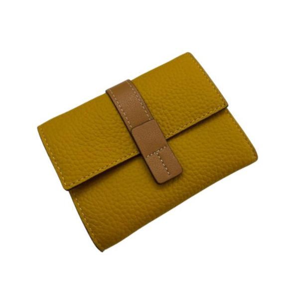 Billetera De Cuero Para Dama 6988 Amarillo/Marron