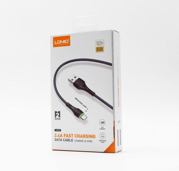 CABLE USB TIPO C LS522 LDNIO NEGRO