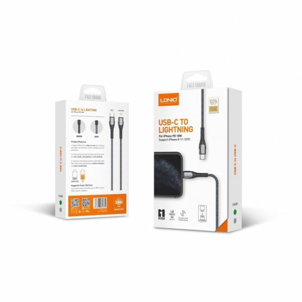 CABLE USB LIGHTNING LC112 LDNIO C-I NEGRO
