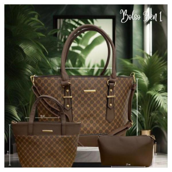 Bolso 3 EN 1 Para Dama 2886 Cafe Oscuro