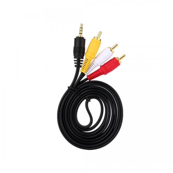 Cable 3.5MM A 3 Rca De Audio 1.5M Negro
