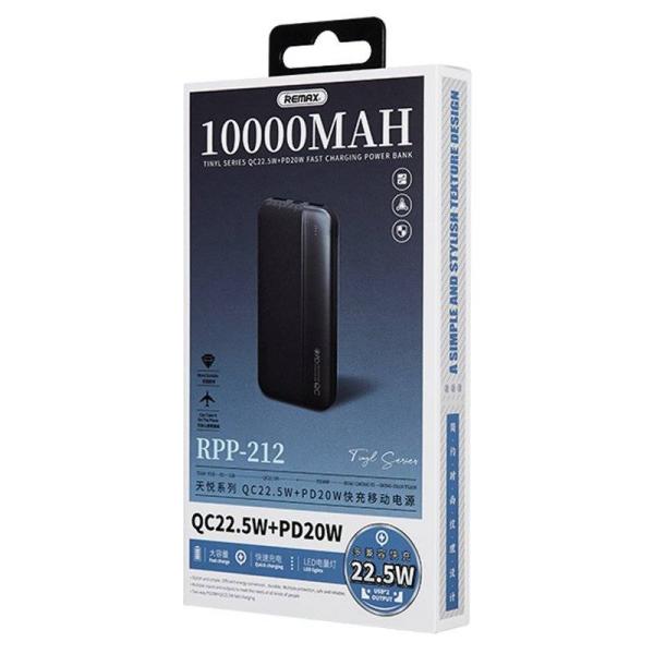 BATERIA DE EMERGENCIA RPP-212 10.000MHA SERIE TYNIL REMAX NEGRA