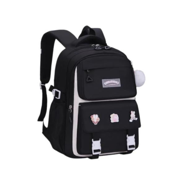 Bolso Escolar Con Diseño Modelo 1216 Negro