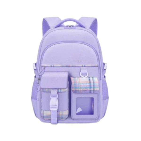 Bolso Escolar Con Diseño Modelo 9906 Lila