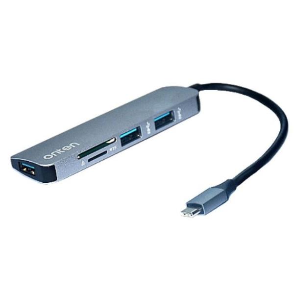 LECTOR MEMORIA USB TIPO C OTN-9601 ONTEN PLATEADO