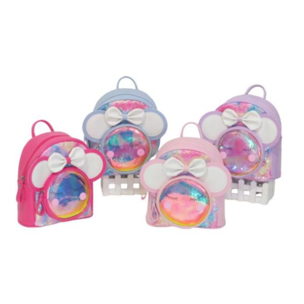 Bolso Infantil Con Diseño Carita Modelo 8226M-761B Celeste