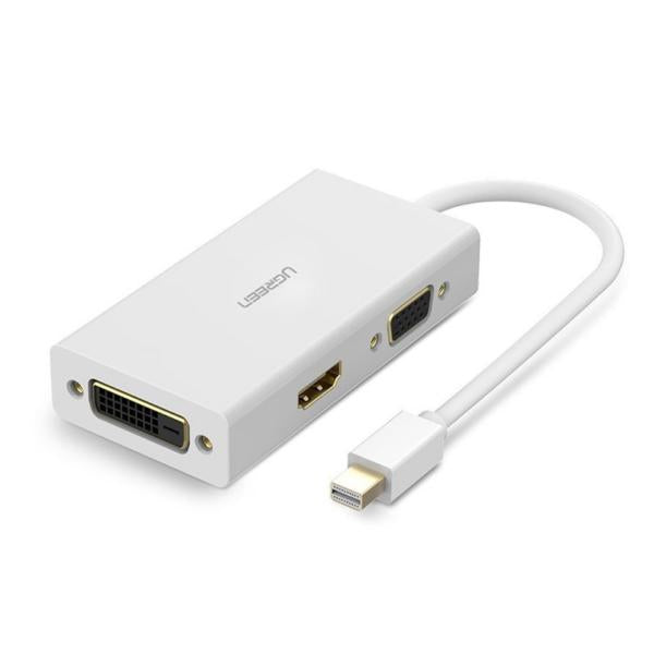 CABLE MINI DISPLAY PORT MACHO A VGA HDMI DVI 24+1 HEMBRA NM114 20417 UGREEN BLANCO