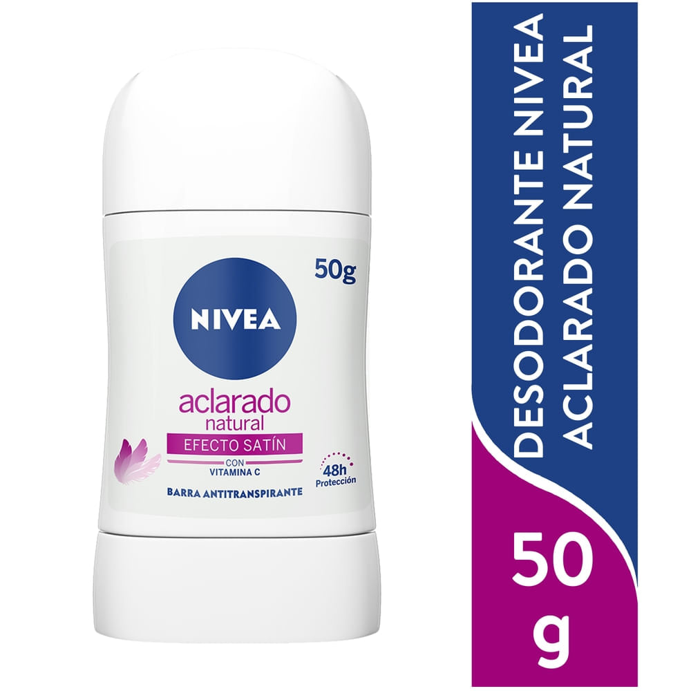 Desodorante Nivea Para Dama Aclarado Efecto Satin En Barra - 50 G