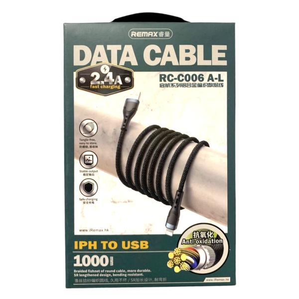 Cable Usb Lightning RC-006I Remax Negro