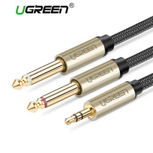 CABLE 3.5MM TRS MACHO A 2 6.35MM TS MACHO AV126 10618 UGREEN 3M GRIS