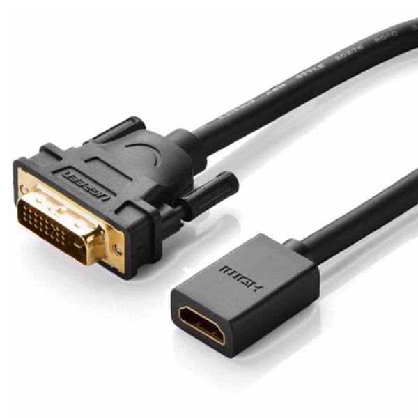 CABLE DVI A MACHO A HDMI HEMBRA 20118 UGREEN 22CM NEGRO