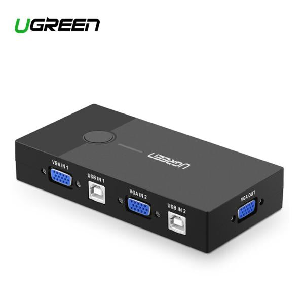 CONMUTADOR KVM VGA 1 MACHO 2 HEMBRA 30357 UGREEN NEGRO