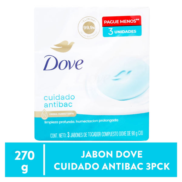 Jabón Dove En Barra Antibacterial 3 Pack - 270 G
