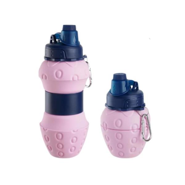 Botella Plegable Diseño Fresa Lila