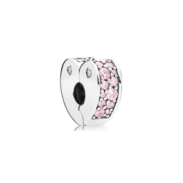 Charm Clip Arco De Amor Cristal Pandora Ch03 Rosado