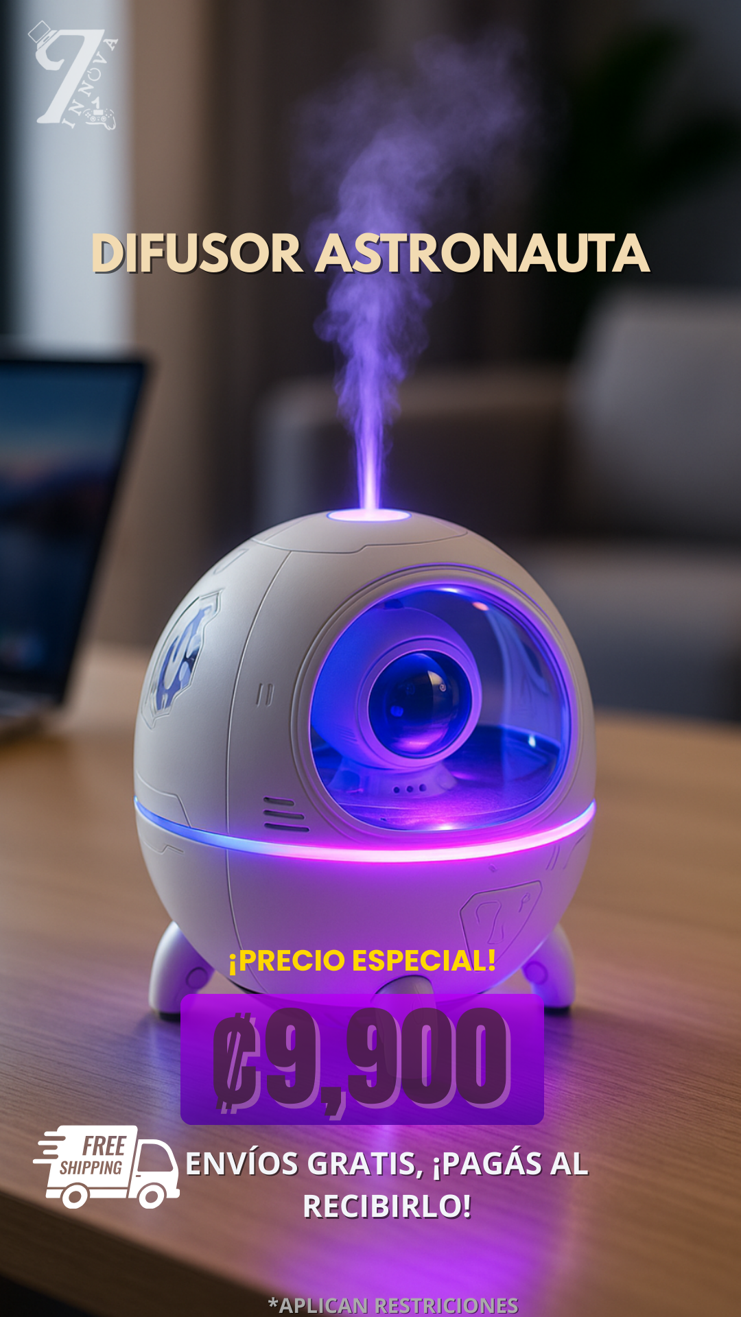 🌌 Difusor Astronauta LED | Aromaterapia Espacial en tu Escritorio 🚀