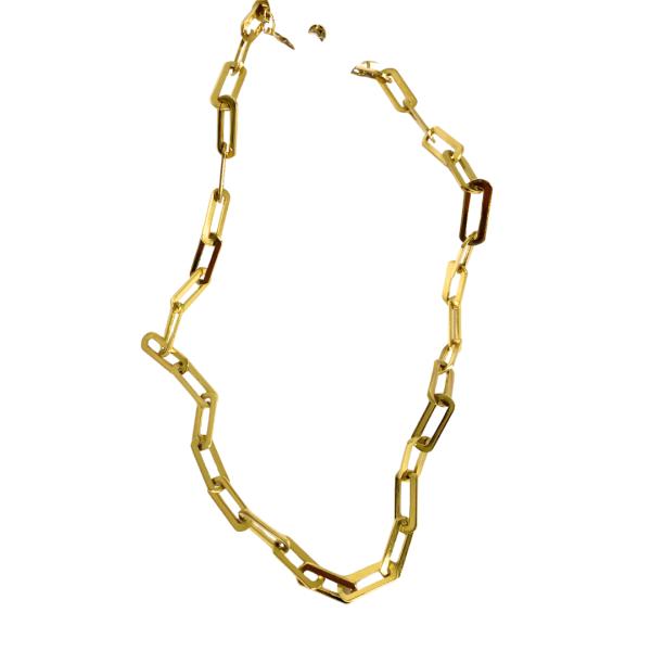 Collar De Acero Diseño Cadena Dorado