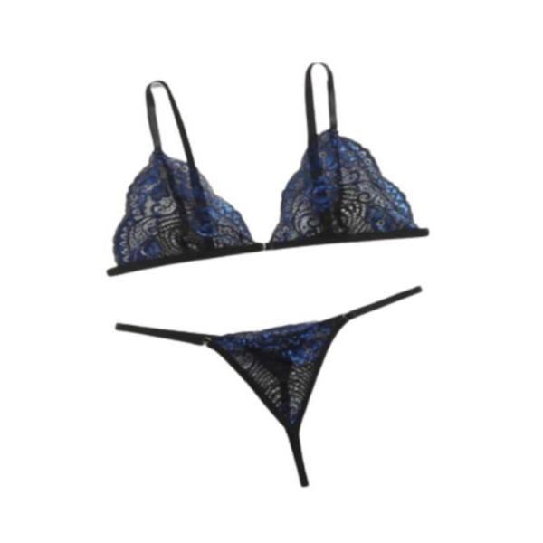 Conjunto Lenceria Yummy Modelo Ymyd076808 Azul L