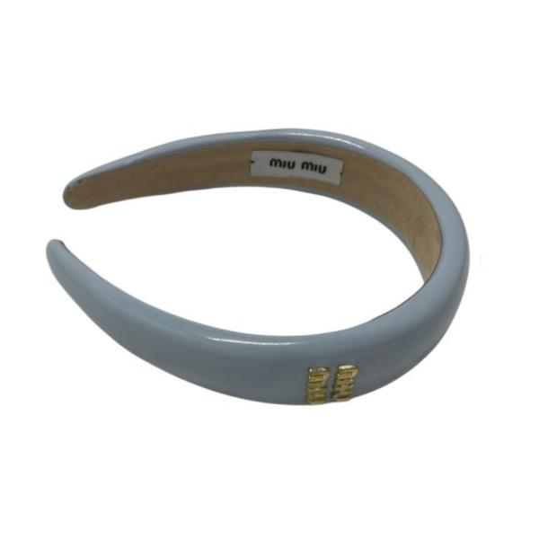 Diadema Marca Miu Miu Diseño Piel Celeste
