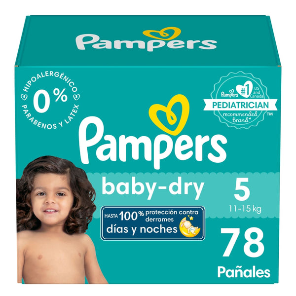Pañales Pampers Baby-dry, Talla 5 -78 Uds