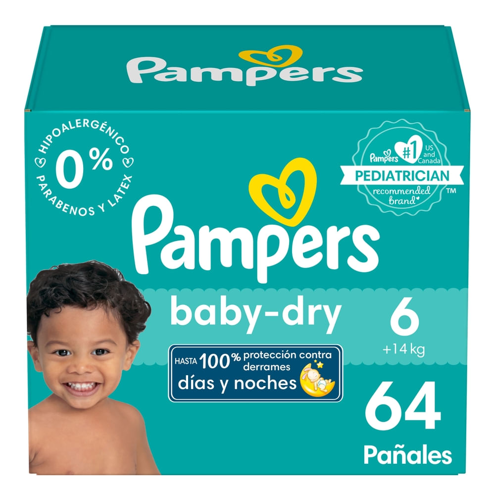 Pañales Pampers Baby Dry Talla 6 - 64 Uds