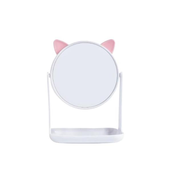 Espejo Circular Diseño Orejitas De Gato Blanco