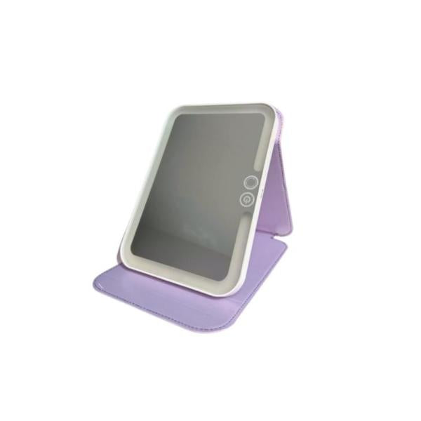 Espejo Plegable Con Luz Led Lila