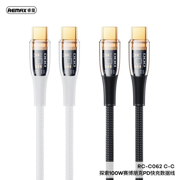 Cable Usb Tipo C Serie Explorer RC-C062 C-c Negro Blanco