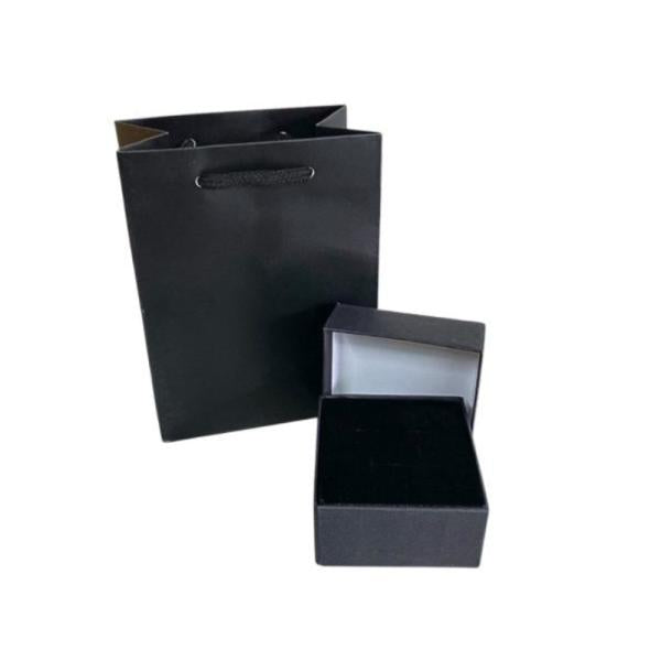 Kit De Bolsa De Regalo Y Cajita Para Joyeria Negra